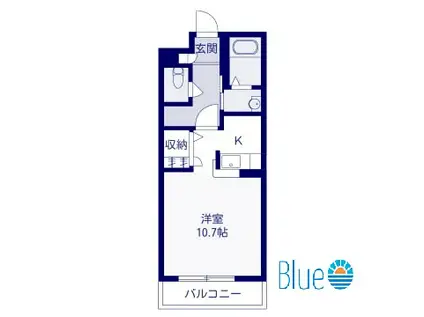 AN湘南(1K/2階)の間取り写真