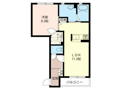 プラード(1LDK/1階)の間取り写真