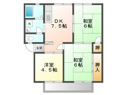 ファミール泉 ペット(3DK/2階)の間取り写真