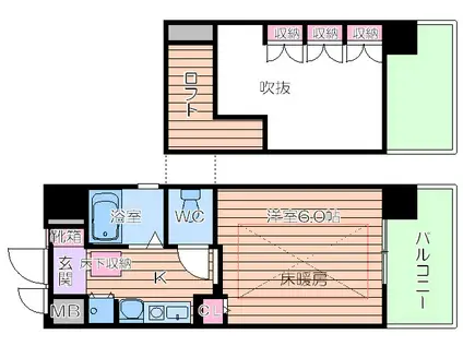 エステムコート梅田東アクアパレス(1K/3階)の間取り写真