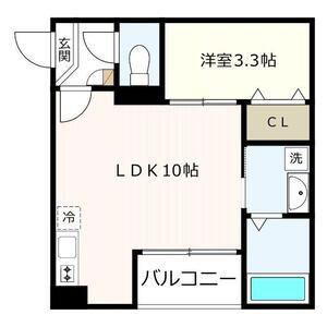 JACK HANAZONOI(1LDK/1階)の間取り写真