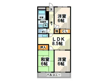 アーバンライフ(3LDK/1階)の間取り写真