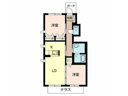 シャーメゾン西庄(2LDK/1階)の間取り写真