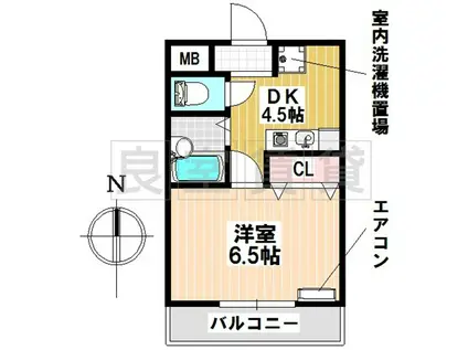 アメニティハイツ中砂(1DK/2階)の間取り写真