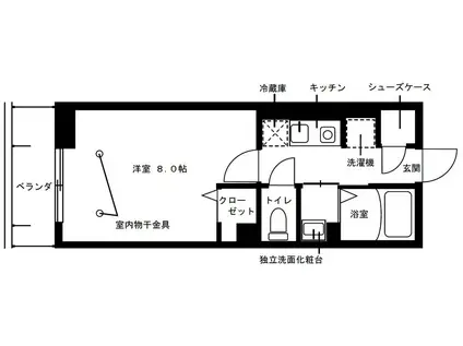 D-ROOM南染師町(1K/3階)の間取り写真