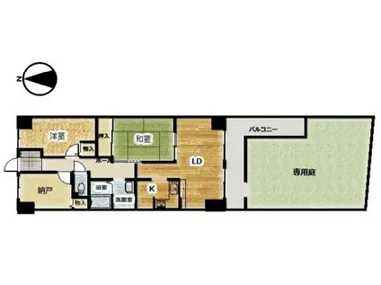 ライオンズマンション明石二見(3LDK/1階)の間取り写真