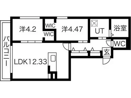 DOMINION N27(2LDK/2階)の間取り写真