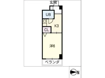 SONOYAMAハウス(1K/2階)の間取り写真