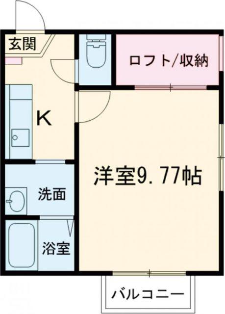 JR信越本線 古津駅 徒歩12分 2階建 築20年(1K/1階)の間取り写真
