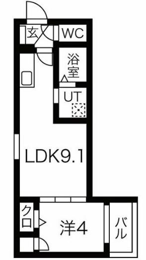 F ASECIA THEMIS(1LDK/2階)の間取り写真