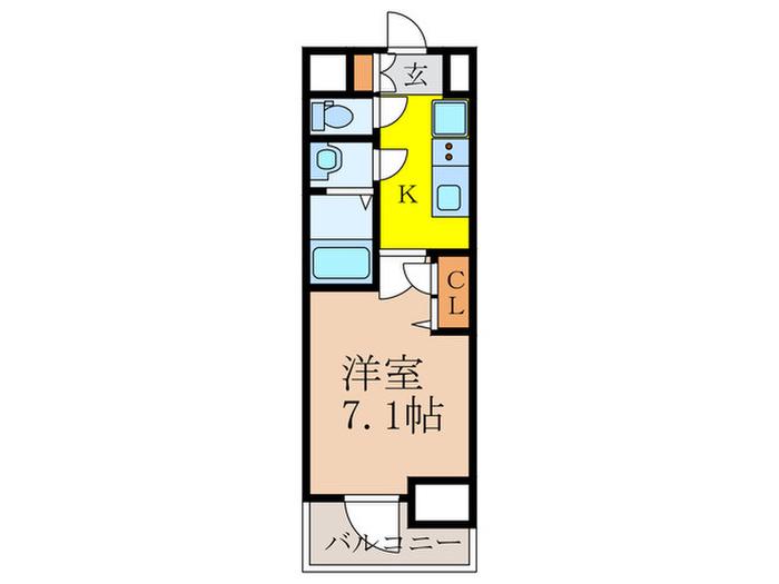 プレサンスOSAKA西中島リエゾン(1K/4階)の間取り写真