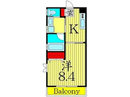 デルタ六町(1K/3階)の間取り写真