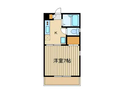 コーポオザキワン(1K/2階)の間取り写真