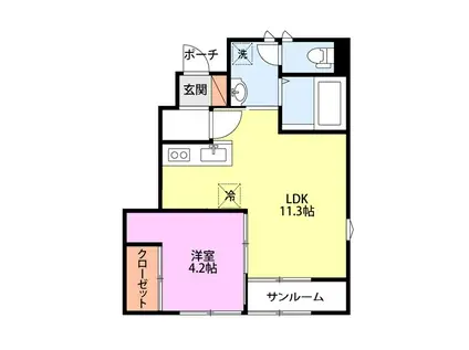 イロンデールメゾン(1LDK/1階)の間取り写真