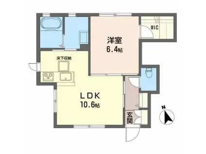 プラッツ・ノイ(1LDK/1階)の間取り写真