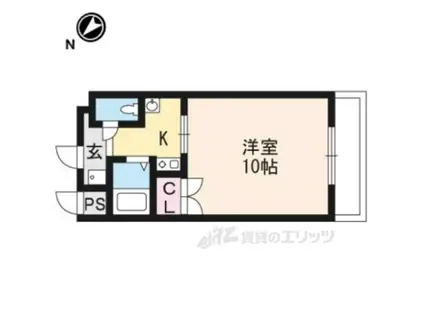 太陽ハイツ南草津3(1K/4階)の間取り写真