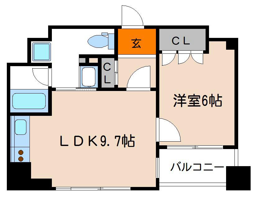 リーガル京都烏丸通(1LDK/7階)の間取り写真