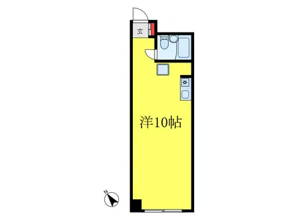 ヒルトップ小石川(ワンルーム/1階)の間取り写真