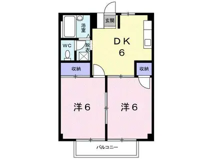 コーポAI(2DK/2階)の間取り写真