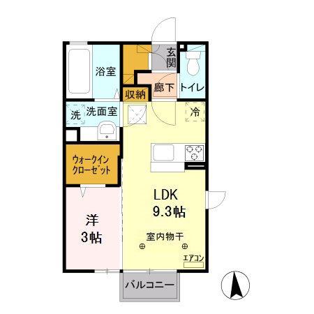 ブラウ バウム B(1LDK/1階)の間取り写真