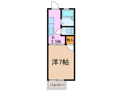 ドミール諸の木(1K/2階)の間取り写真