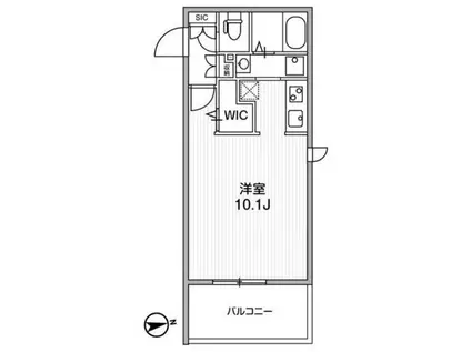 BRANCHE鷺ノ宮(1K/3階)の間取り写真