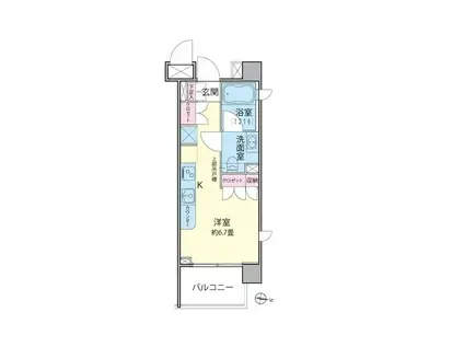 KNOCKS南万騎が原(ワンルーム/2階)の間取り写真