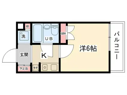 ローズコーポ(1K/2階)の間取り写真