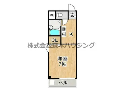 チェリーブロッサム(1K/5階)の間取り写真