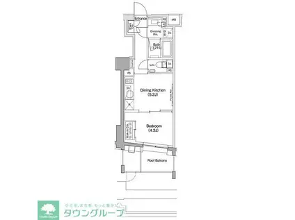 東急目黒線 不動前駅 徒歩7分 7階建 築4年(1DK/5階)の間取り写真