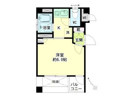 パレス新川崎(1K/2階)の間取り写真