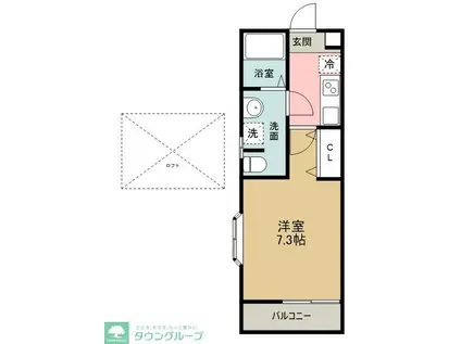 JMアメリカンリバティーII(1K/2階)の間取り写真