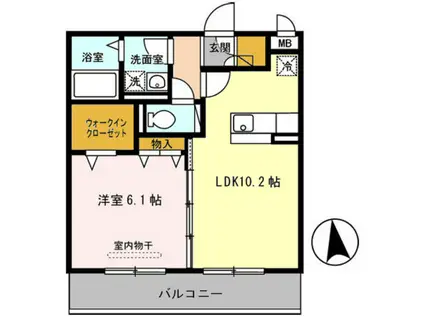 シャルマンシャンブル(1LDK/1階)の間取り写真