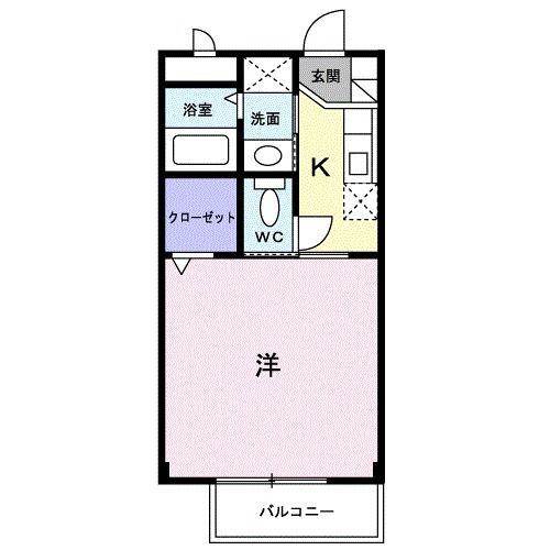 グレンツェンシャロッセ(1K/1階)の間取り写真
