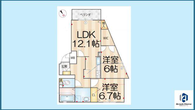 PREMIER PARC (2LDK/1階)の間取り写真