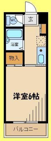 ラベンダー仙川(1K/4階)の間取り写真