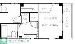 クロノス東砂(1K/4階)の間取り写真