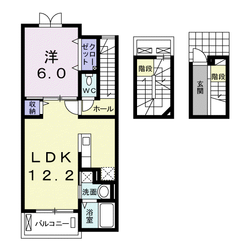アルコバレノ(1LDK/3階)の間取り写真