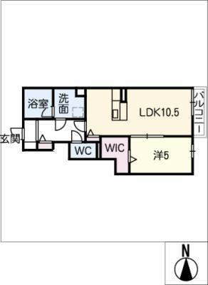 メルヴェーユ幸心(1LDK/1階)の間取り写真