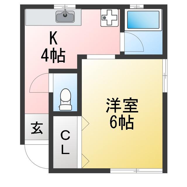 佐々木ハイツ(1K/1階)の間取り写真