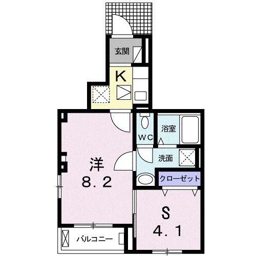サクセスロードA(1SK/1階)の間取り写真