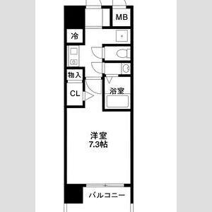 ダブルスタイル神戸2(1K/3階)の間取り写真