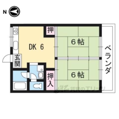 第一ロイヤルハイツ和田(2DK/2階)の間取り写真