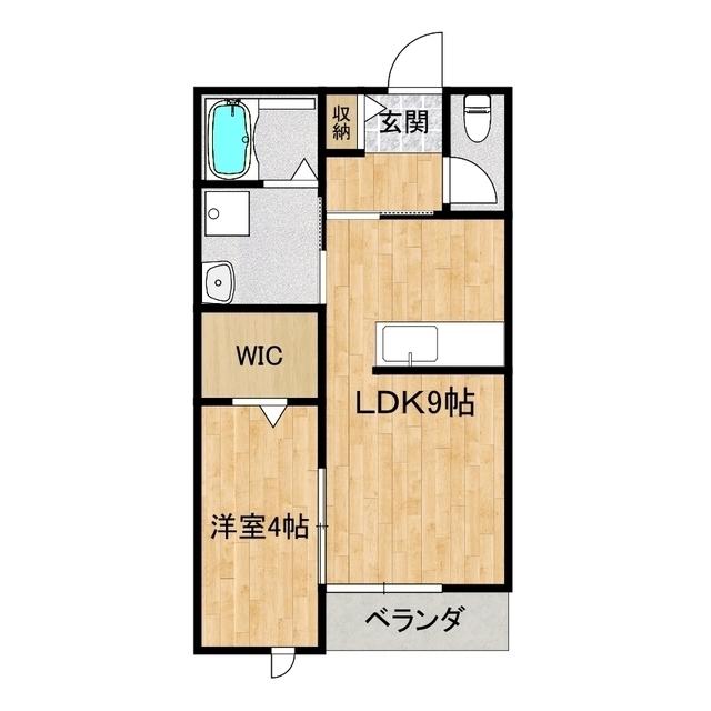 セレーノ小松B(1LDK/2階)の間取り写真