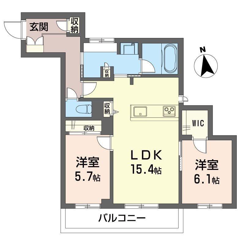 アトリエール F(2LDK/1階)の間取り写真