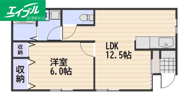 コーポラスK&K(1LDK/1階)の間取り写真