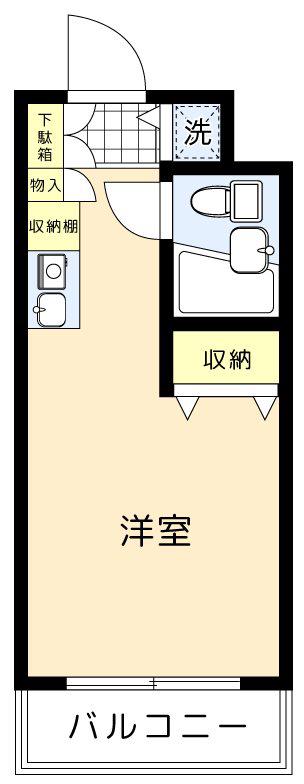 広洋フォルム梶ヶ谷(ワンルーム/1階)の間取り写真