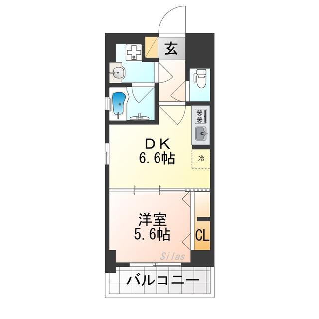 ベラジオ雅び京都西院(1DK/3階)の間取り写真