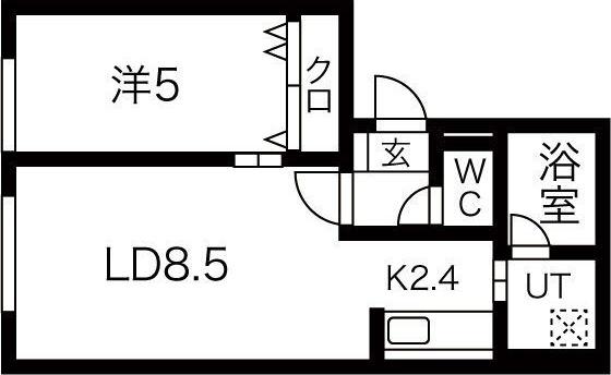 リラサンテ東札幌(1LDK/2階)の間取り写真