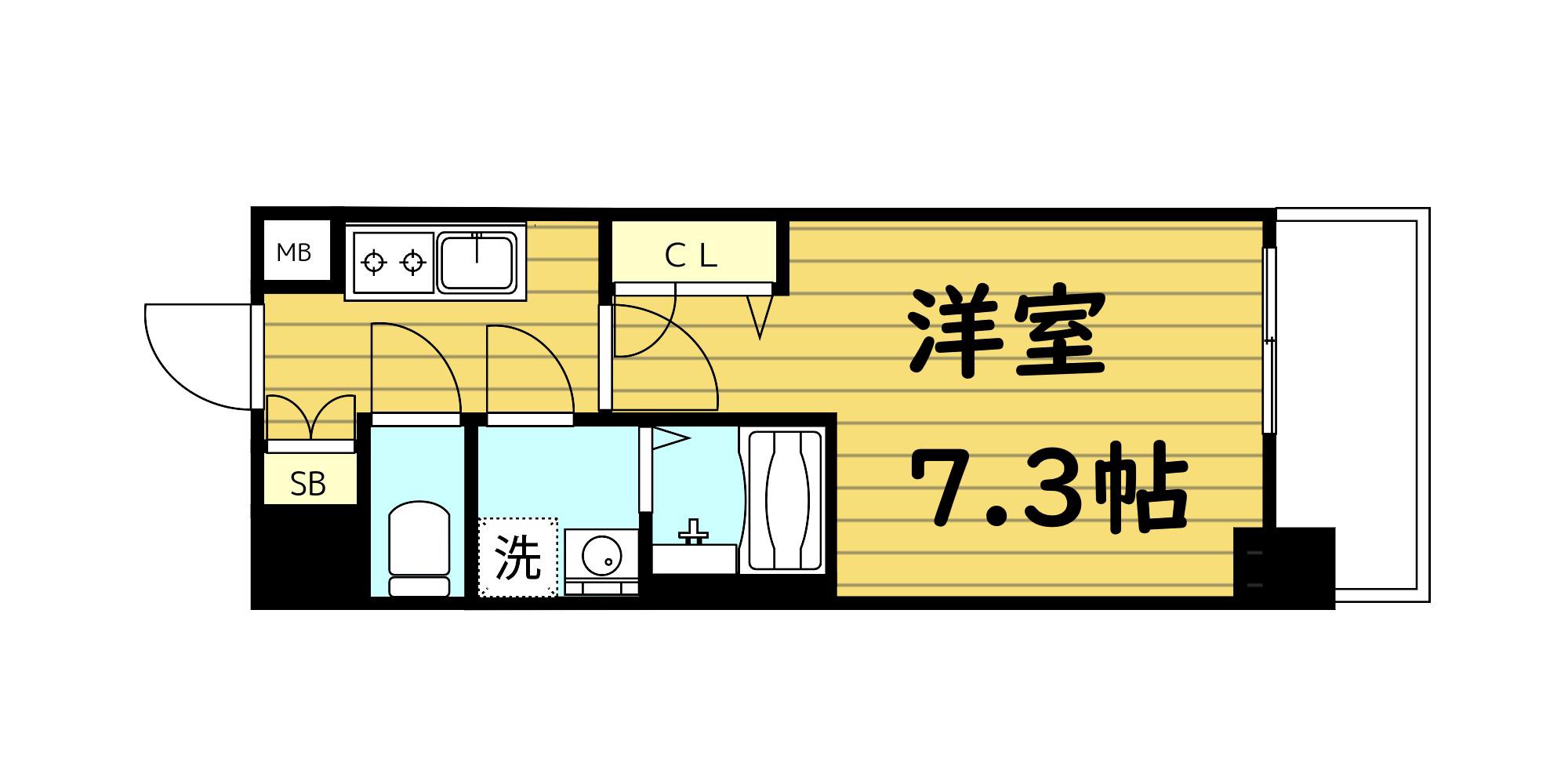 サムティ大阪GRAND イースト(1K/9階)の間取り写真